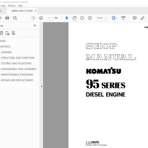 Komatsu 95 Series Diesel Engine Shop Manual SEBE61460114 PDF