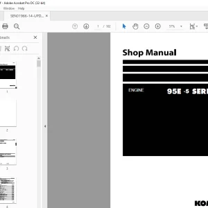 Komatsu 95E -5 SERIES ENGINE Shop Manual SEN01966-14 - PDF DOWNLOAD