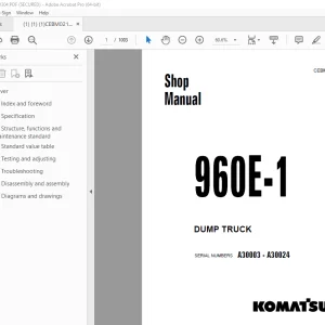 Komatsu 960E-1 Dump Truck Shop Manual CEBM021304 PDF
