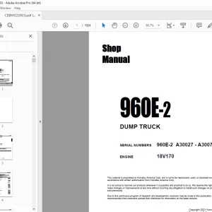 Komatsu 960E-2 DUMP TRUCK Shop Manual CEBM025903 PDF