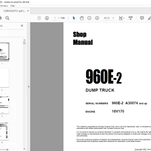 Komatsu 960E-2 DUMP TRUCK Shop Manual CEBM028701 PDF