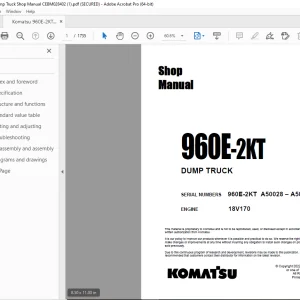 Komatsu 960E-2KT Dump Truck Shop Manual CEBM028402 PDF