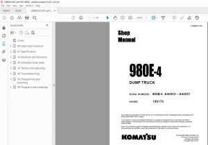 Komatsu 980E-4 Dump Truck Shop Manual CEBM031007 - PDF DOWNLOAD