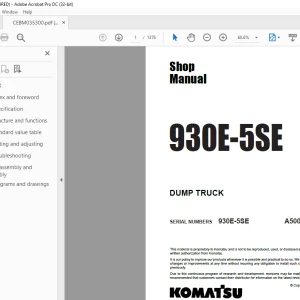 Komatsu 980E-5SU DUMP TRUCK Shop Manual CEBM035300 - PDF DOWNLOAD