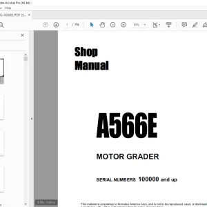 Komatsu A566E Motor Grader Shop Manual SMG-A566E PDF DOWNLOAD