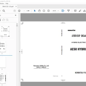 Komatsu AE50 HYBRID Series Electric Lift Truck Shop Manual BHA12E1-03 PDF