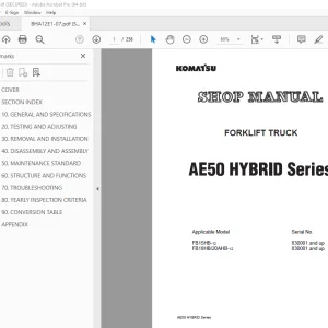 Komatsu AE50 Hybrid Series Forklift Repair Manual PDF Download