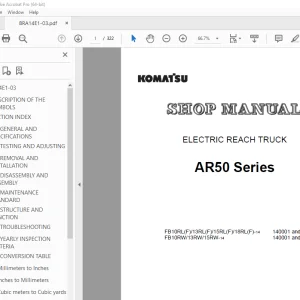 Komatsu AR50 Series ELECTRIC REACH TRUCK Shop Manual BRA14E1-03 PDF