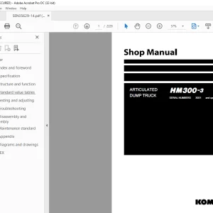 Komatsu ARTICULATED DUMP TRUCK HM300-3 Shop Manual SEN05629-14 PDF