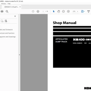 Komatsu ARTICULATED DUMP TRUCK HM400-3M0 Shop Manual SEN06512-00 PDF