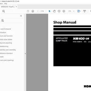 Komatsu ARTICULATED DUMP TRUCK Shop Manual SEN06205-19 PDF