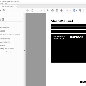Komatsu Articulated Dump Truck HM400-2 Shop Manual SEN00239-26 PDF