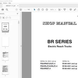 Komatsu BR SERIES Electric Reach Truck Shop Manual BRB04E1-01 PDF