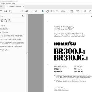 Komatsu BR300J-1 BR310JG-1 Mobile Crusher Shop Manual SEBM004703 PDF