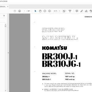 Komatsu BR300J-1 BR310JG-1 Shop Manual SEBM004703 -PDF DOWNLOAD