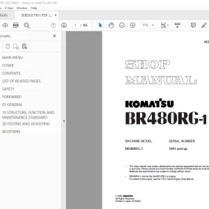 Komatsu BR480RG-1 Mobile Crusher Shop Manual SEBD027901 PDF