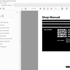 Komatsu BULLDOZER D37EXi -24 D37PXi-24 D39EXi -24 D39PXi-24 Shop Manual  - PDF