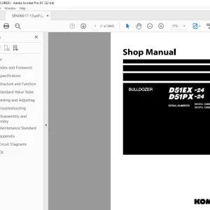 Komatsu BULLDOZER D51EX -24 D51PX-24 Shop Manual SEN06617-13 - PDF