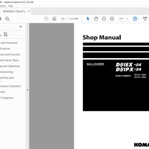 Komatsu BULLDOZER D51EX -24 D51PX-24 Shop Manual SEN06830-08 PDF