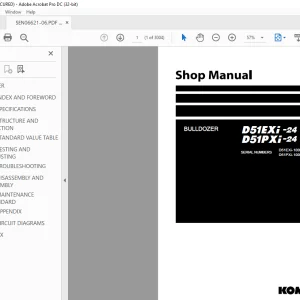 Komatsu BULLDOZER D51EXi -24 D51PXi-24 Shop Manual SEN06621-06 PDF
