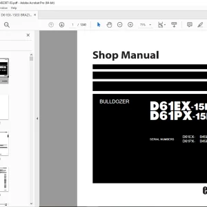 Komatsu BULLDOZER D61EX-15E0 D61PX-15E0 Shop Manual SEN02387-03 PDF