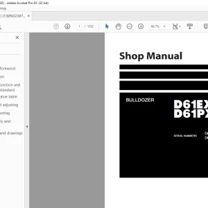 Komatsu BULLDOZER D61EX-15E0 D61PX-15E0 Shop Manual SEN02387 - PDF DOWNLOAD