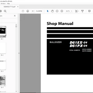 Komatsu BULLDOZER D61EX-24,D61PX-24 Shop Manual KEBM657710 PDF