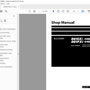 Komatsu BULLDOZER D61EXi -24E0 D61PXi-24E0 Shop Manual - PDF DOWNLOAD