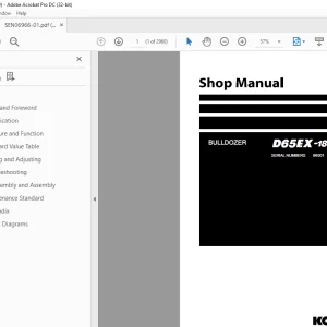 Komatsu BULLDOZER D65EX-18M0 Shop Manual SEN06966-01 - PDF DOWNLOAD