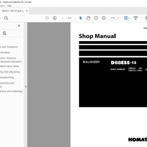 Komatsu BULLDOZER D68ESS-12 Shop Manual SEN01128-07 - PDF DOWNLOAD