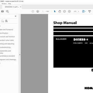 Komatsu BULLDOZER D85ESS-3 Shop Manual SEN06496-01 PDF