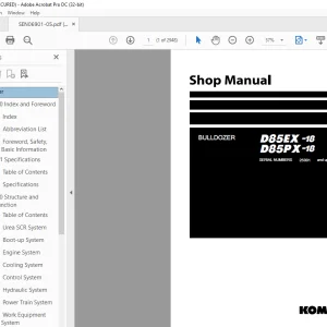Komatsu BULLDOZER D85EX -18 D85PX-18 Shop Manual SEN06901-05 PDF