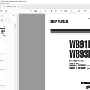 Komatsu Backhoe-Loader WB91R-2 WB93R-2 Shop Manual WEB000405 - PDF