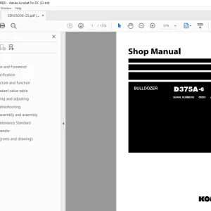 Komatsu Bulldozer D375A-6 Shop Manual SEN05006-25 - PDF DOWNLOAD