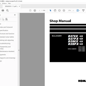 Komatsu Bulldozer D37EX-23 D37PX-23 D39EX-23 D39PX-23 Shop Manual SEN06061-11 PDF
