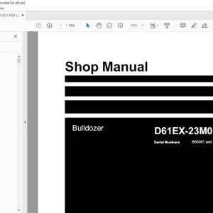 Komatsu Bulldozer D61EX-23M0 Shop Manual KEBM601001 PDF