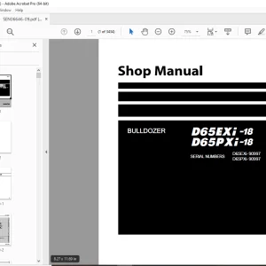 Komatsu Bulldozer D65EXi -18,D65PXi-18 Shop Manual SEN06646-09 PDF