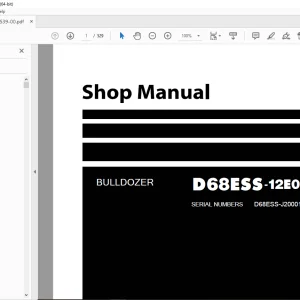 Komatsu Bulldozer D68ESS-12E0 Shop Manual SEN05539-00 PDF DOWNLOAD