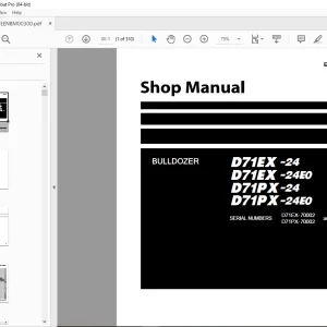 Komatsu Bulldozer D71EX-24 D71EX-24E0 D71PX-24 D71PX-24E0 Shop Manual PDF