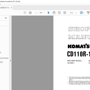 Komatsu CD110R-1 Shop Manual SEBM021902 - PDF DOWNLOAD