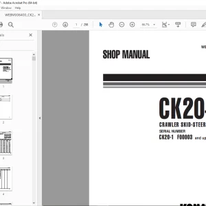Komatsu CK20-1 Crawler Skid-Steer Loader Shop Manual WEBM006400 PDF