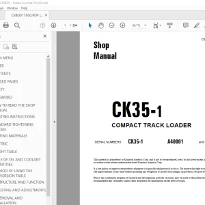 Komatsu CK35-1 COMPACT TRACK LOADER Shop Manual CEBM017500 PDF