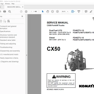 Komatsu CX50 Forklift Truck SM203 Service Manual PDF