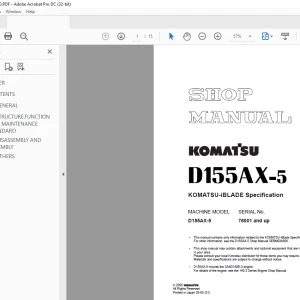 Komatsu D155AX-5 Shop Manual SEBM038800 - PDF DOWNLOAD