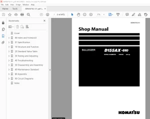 Komatsu D155AX-8E0 Bulldozer Shop Manual SEN06762-01 PDF