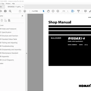 Komatsu D155AXi-8 Bulldozer Shop Manual SEN06582-10 PDF