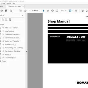 Komatsu D155AXi-8E0 Bulldozer Shop Manual SEN06763-02 - PDF DOWNLOAD 