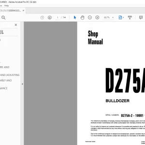 Komatsu D275A-2 Bulldozer Shop Manual SEBM000207 - PDF DOWNLOAD