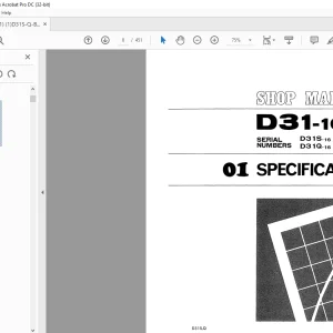 Komatsu D31-16 Shop Manual - PDF DOWNLOAD