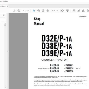 Komatsu D32/EP-1A D38/EP-1A D39E/P-1A Crawler Tractor Shop Manual PDF